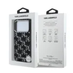 Karl lagerfeld Case for iPhone 17 Pro Max Back - MagSafe - IML Repeated monogram Electroplated - Black - Image 8