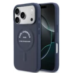 Karl Lagerfeld iPhone 17 Pro Max PU Leather Back cover case - MagSafe - Karl RSG Logo - Navy - Image 3
