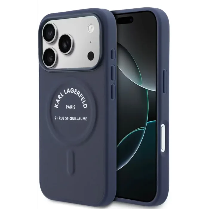 Karl Lagerfeld iPhone 17 Pro Max PU Leather Back cover case - MagSafe - Karl RSG Logo - Navy - Image 3