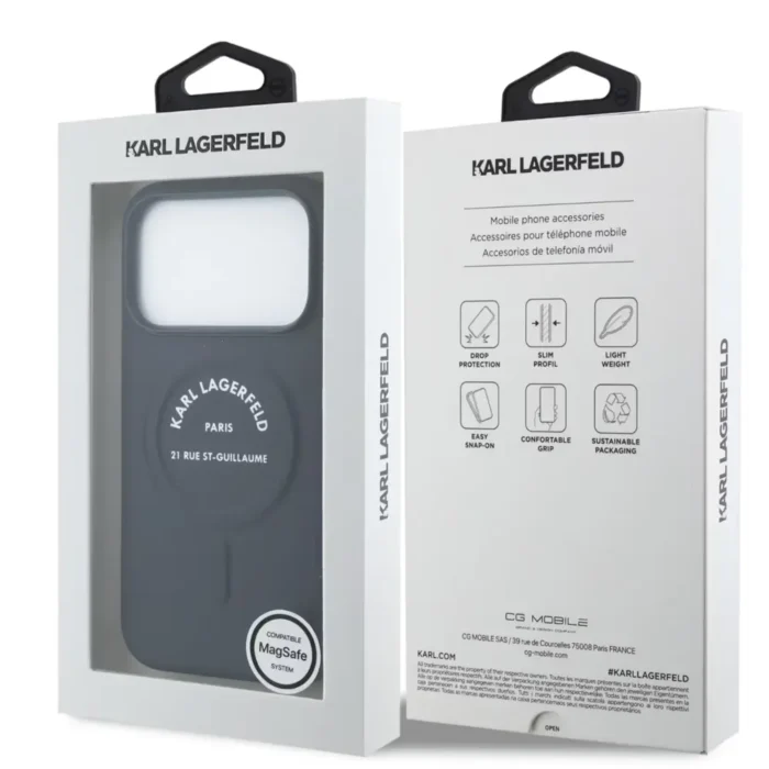 Karl Lagerfeld iPhone 17 Pro Max PU Leather Back cover case - MagSafe - Karl RSG Logo - Navy - Image 6