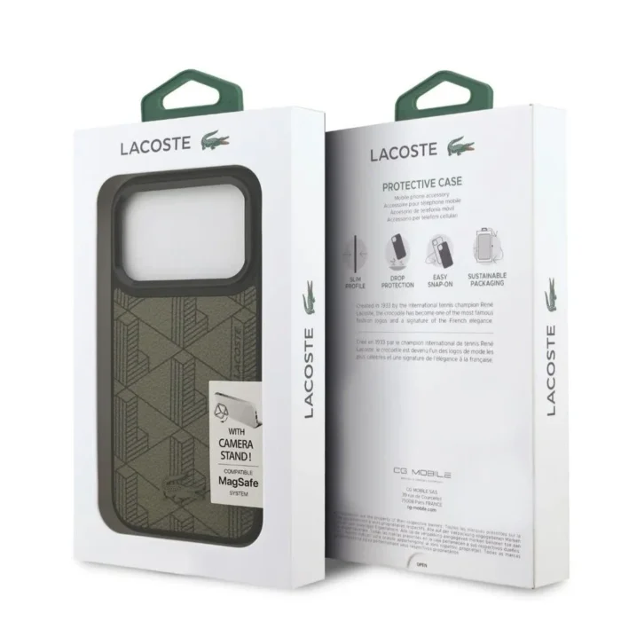Lacoste iPhone 17 Pro Max Back cover coque - MagSafe - Nomogramme Logo with Camera Stand - Vert - Image 7