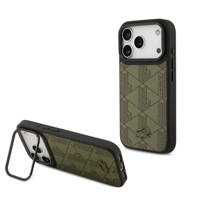Lacoste iPhone 17 Pro Max Back cover coque - MagSafe - Nomogramme Logo with Camera Stand - Vert - Image 3
