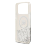 Karl lagerfeld Case for iPhone 17 Pro Max Back - MagSafe - Liquid Gillter Case With Karl Head - Transparent - Image 7