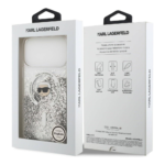 Karl lagerfeld Case for iPhone 17 Pro Max Back - MagSafe - Liquid Gillter Case With Karl Head - Transparent - Image 8