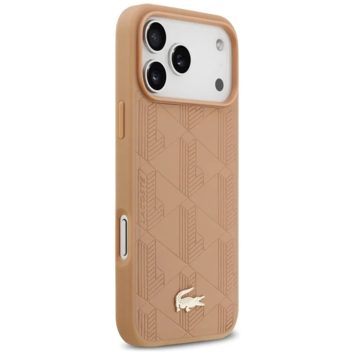 Lacoste iPhone 17 Pro Max Case Cover MagSafe Monogram Gold Metal Logo - Rose - Image 2
