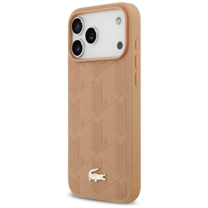 Lacoste iPhone 17 Pro Max Case Cover MagSafe Monogram Gold Metal Logo - Rose - Image 4