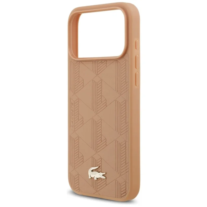 Lacoste iPhone 17 Pro Max Case Cover MagSafe Monogram Gold Metal Logo - Rose - Image 5