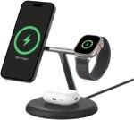 Belkin BoostCharge Pro 3-in-1 Wireless Charging Stand 15W with MagSafe & Qi2 Technology – Black