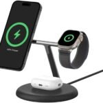 Belkin BoostCharge Pro 3-in-1 Wireless Charging Stand 15W with MagSafe & Qi2 Technology – Black
