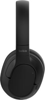 Belkin SoundForm Isolate Noise-Cancelling Wireless Headphones, over ear headphones with mic, Bluetooth headphones with 60H playtime, deep bass, CloudCushion ear cups for travel, home, office - Black - Image 2