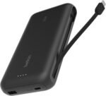Belkin BoostCharge 20K External Battery, Fast Charge and Built-in Cable (PD 30W), Power Bank, USB-C Black