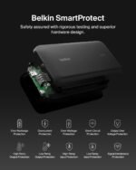 Belkin BoostCharge 20K External Battery, Fast Charge and Built-in Cable (PD 30W), Power Bank, USB-C Black - Image 3