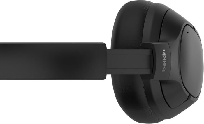 Belkin SoundForm Isolate Noise-Cancelling Wireless Headphones, over ear headphones with mic, Bluetooth headphones with 60H playtime, deep bass, CloudCushion ear cups for travel, home, office - Black - Image 5