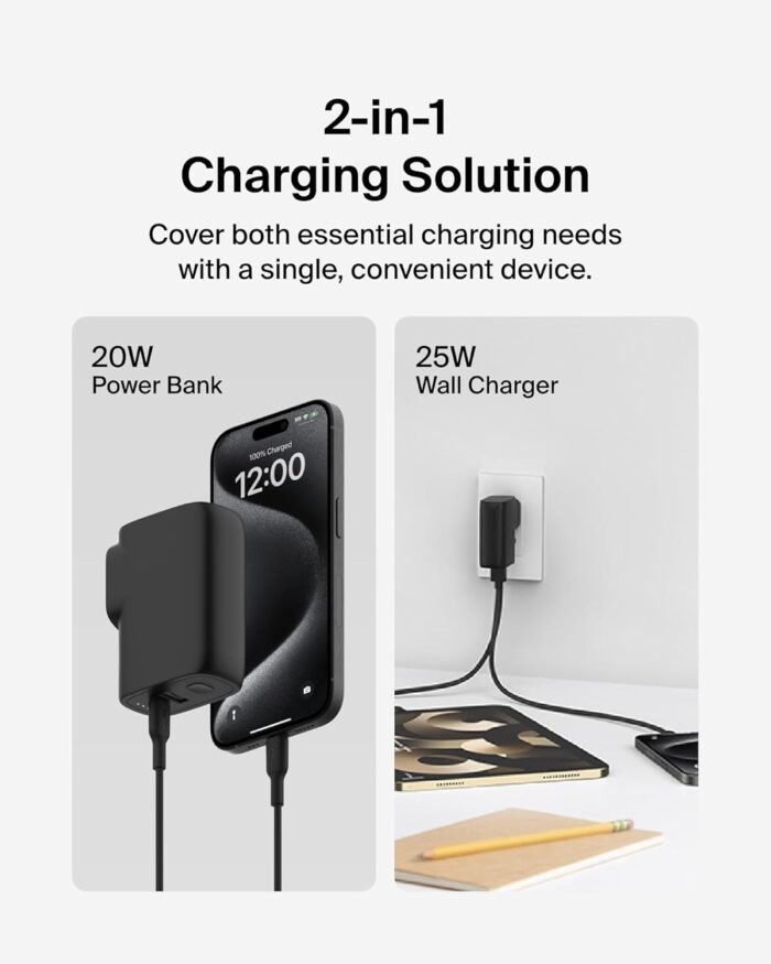 Belkin BOOSTCHARGE 25W Wall Charger + 5000mAh Power Bank – Black - Image 7