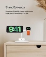 Belkin BoostCharge Pro 3-in-1 Wireless Charging Stand 15W with MagSafe & Qi2 Technology – White - Image 6