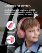 Belkin SoundForm Kids On Ear Wireless Headphones (with Built in Microphone, Girls and Boys For Online Learning, School, Travel, Compatible with iPhones, iPads, Galaxy and more) - Pink - Image 5