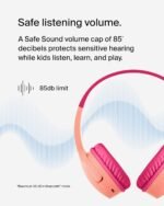 Belkin SoundForm Kids On Ear Wireless Headphones (with Built in Microphone, Girls and Boys For Online Learning, School, Travel, Compatible with iPhones, iPads, Galaxy and more) - Pink - Image 2