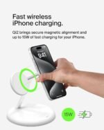 Belkin BoostCharge Pro 3-in-1 Wireless Charging Stand 15W with MagSafe & Qi2 Technology – White - Image 2