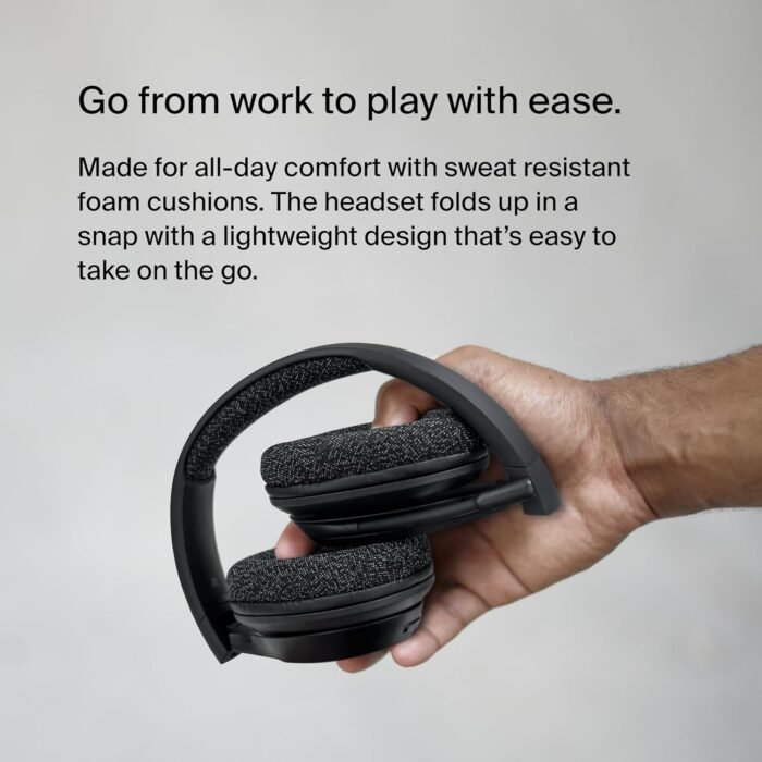 Belkin SoundForm Adapt Wireless Over-Ear Headset, Headphones for Work, Play, Gaming, & Travel with Built-In Boom Microphone  Black - Image 6