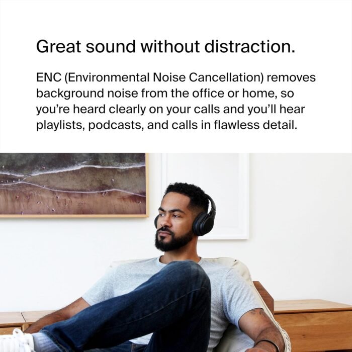 Belkin SoundForm Adapt Wireless Over-Ear Headset, Headphones for Work, Play, Gaming, & Travel with Built-In Boom Microphone  Black - Image 5