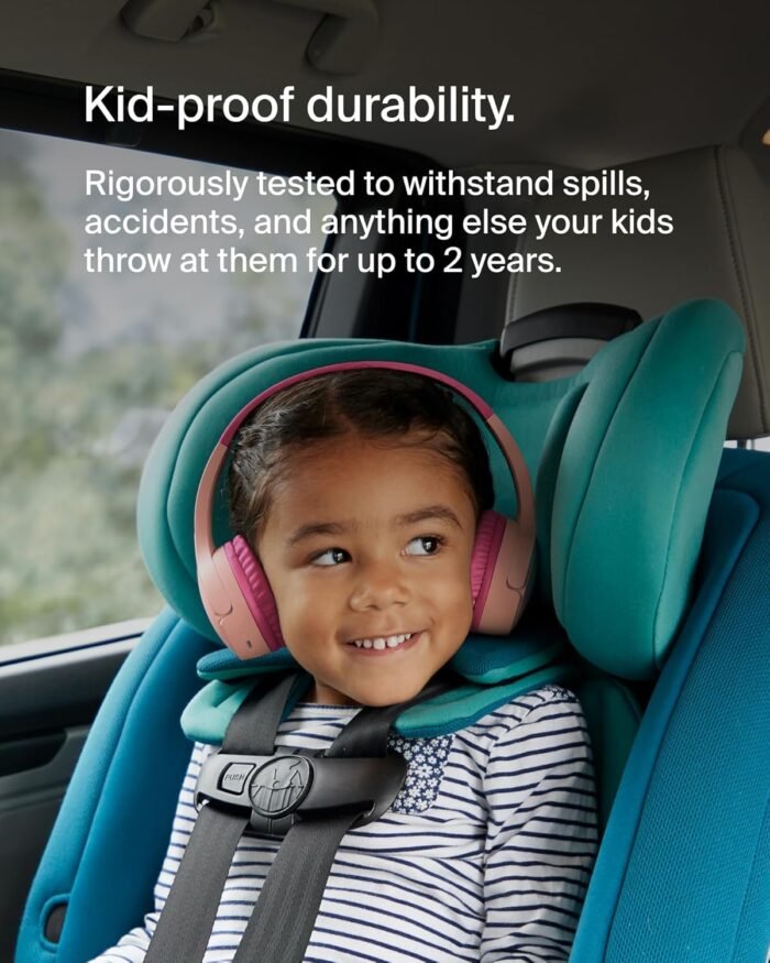 Belkin SoundForm Kids On Ear Wireless Headphones (with Built in Microphone, Girls and Boys For Online Learning, School, Travel, Compatible with iPhones, iPads, Galaxy and more) - Pink - Image 3