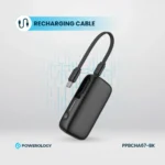 Powerology 20000mAh Power Bank With Built-In USB-C Wire, PD 30W, QC 18W and 3-Device Charging - Black - Image 2