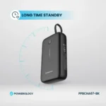Powerology 20000mAh Power Bank With Built-In USB-C Wire, PD 30W, QC 18W and 3-Device Charging - Black - Image 4