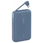 Belkin BoostCharge Portable External Battery 10,000mAh with Integrated Cable PD 20W Blue