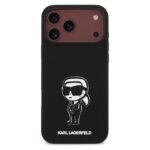 karl lagerfeld liquid silicone case karl sketch for iphone 18 pro max black on burgundy iPhone