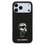karl lagerfeld liquid silicone case karl sketch for iphone 18 pro max black on glacier iPhone