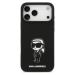 Karl Lagerfeld Liquid Silicone Case Karl Sketch for iPhone 17 Pro Max - Black