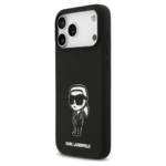 Karl Lagerfeld Liquid Silicone Case Karl Sketch for iPhone 17 Pro Max - Black - Image 4