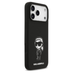 Karl Lagerfeld Liquid Silicone Case Karl Sketch for iPhone 17 Pro Max - Black - Image 2