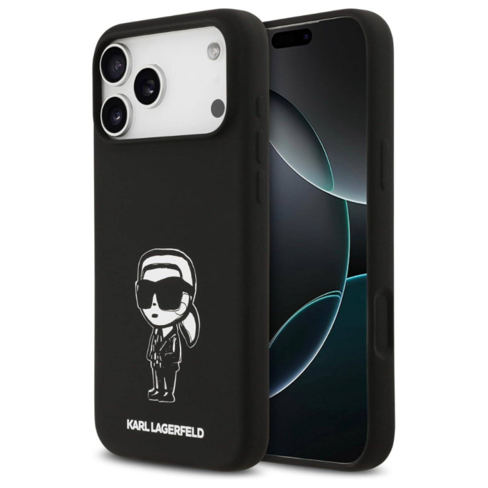 Karl Lagerfeld Liquid Silicone Case Karl Sketch for iPhone 17 Pro Max - Black - Image 3