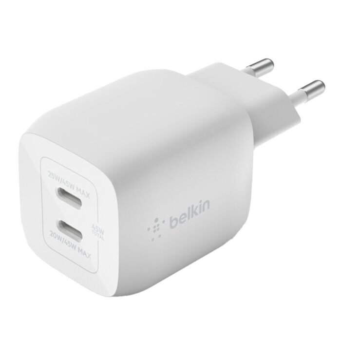 Belkin Wall Charger USB-C GAN 45W PPS - White - Image 4