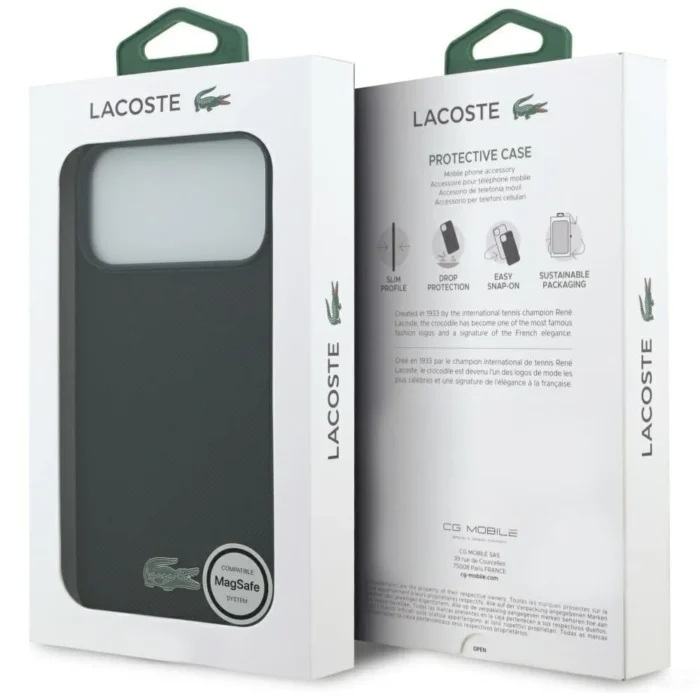 Lacoste iPhone 17 Pro Max Case Petit Pique Lacquer MagSafe - Black - Image 8