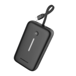 Powerology 20000mAh Power Bank With Built-In USB-C Wire, PD 30W, QC 18W and 3-Device Charging - Black