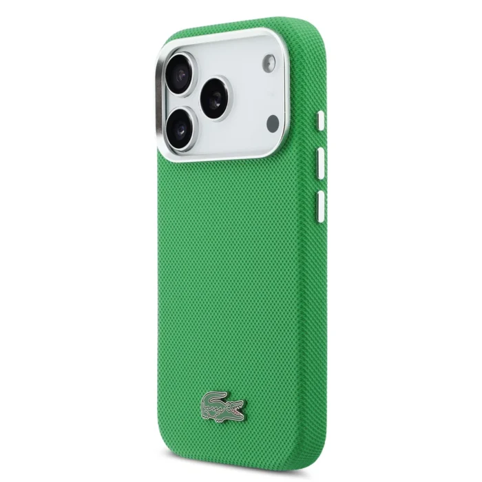 Lacoste iPhone 17 Pro Max Hülle Case Cover MagSafe Iconic Petit Pique Metal Logo - Green - Image 4