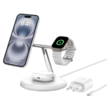 Belkin BoostCharge Pro 3-in-1 Wireless Charging Stand 15W with MagSafe - White