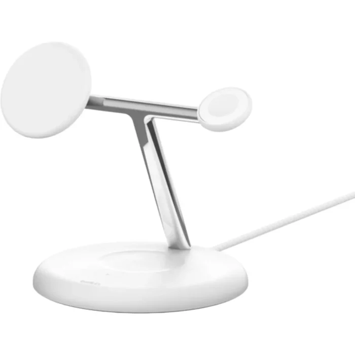 Belkin BoostCharge Pro 3-in-1 Wireless Charging Stand 15W with MagSafe - White - Image 2