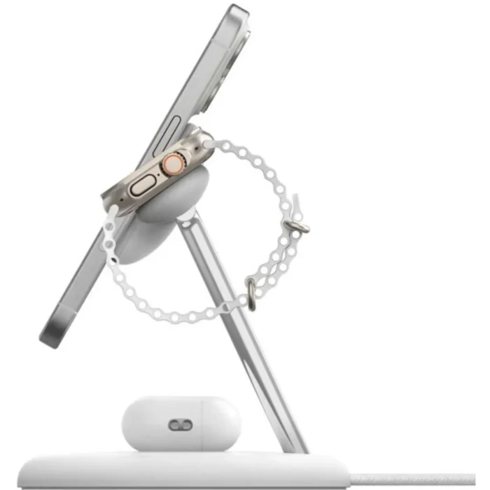 Belkin BoostCharge Pro 3-in-1 Wireless Charging Stand 15W with MagSafe - White - Image 4