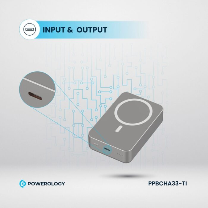 Powerology 20000 mAh 20W PD & 15W Magsafe Powerbank - Titanium - Image 7