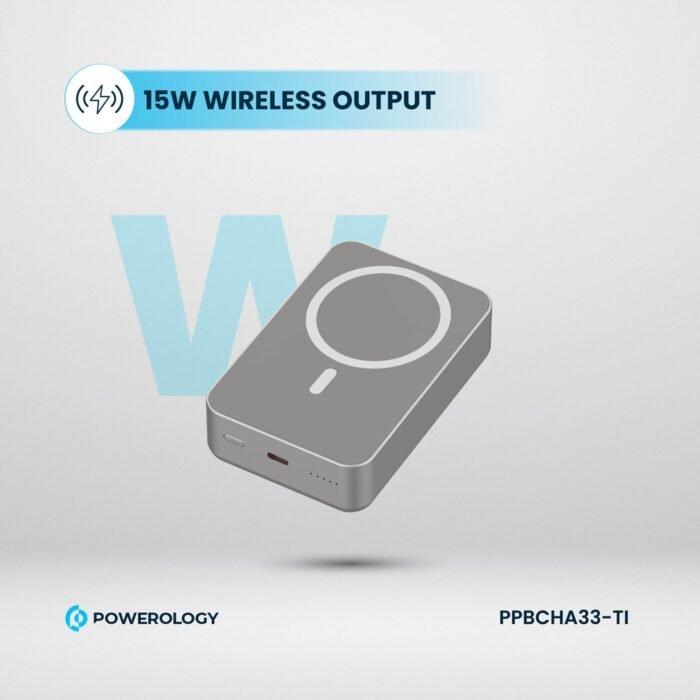 Powerology 20000 mAh 20W PD & 15W Magsafe Powerbank - Titanium - Image 6
