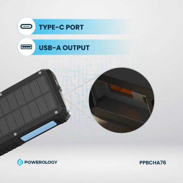 Powerology 20000mah Power Bank With Led Built-In Retractable Type-C Cable 15w Wireless Ch - Image 7