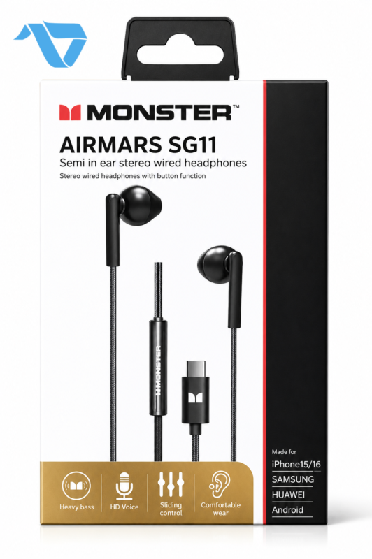 Monster airmars sg11 type C wired headphone