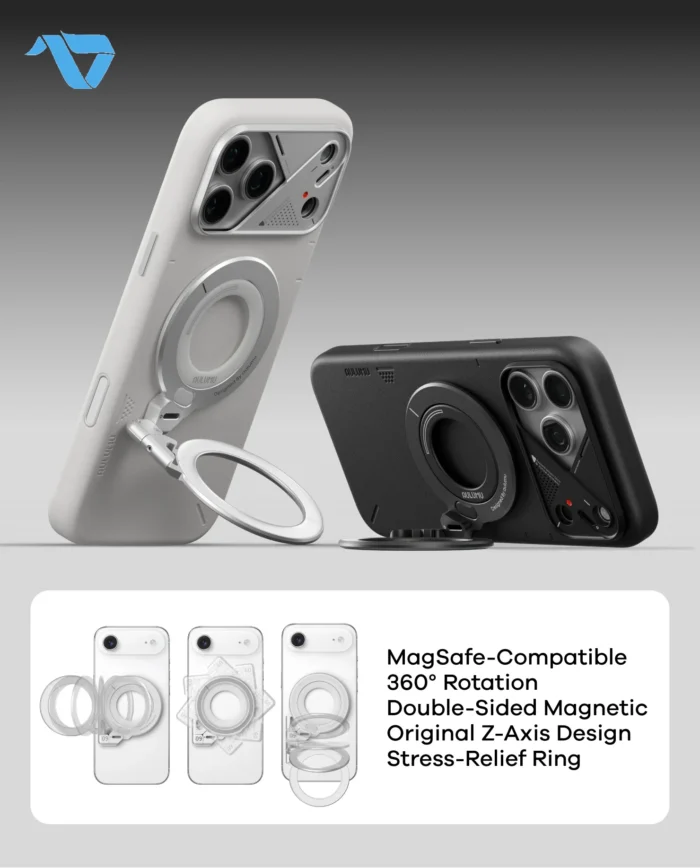 Aulumu G09 Infinite 360° MagSafe Stand | 3-Axis Rotation - Silver - Image 15
