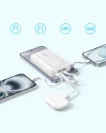 Anker Zolo Power Bank (10K,35W,Built-In Dual USB-C Cables) With 1 USB-C Port + 1 USB-A Port - Black (Etisal) - Image 3