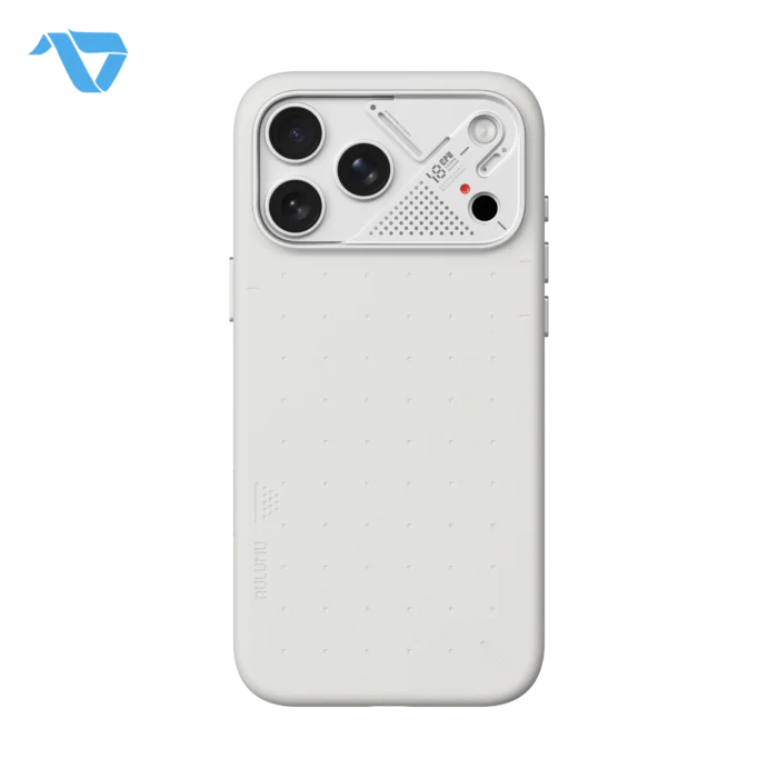 Aulumu A18 Particle Vegan Leather Case for iPhone 17/18 Pro Max - Frost White - Image 2