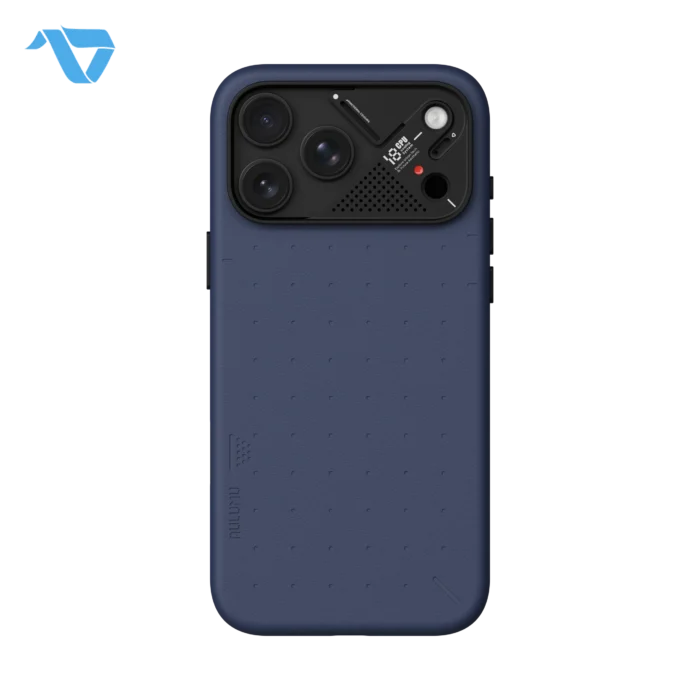 Aulumu A18 Particle Vegan Leather Case for iPhone 17/18 Pro Max - Abyss Blue - Image 2