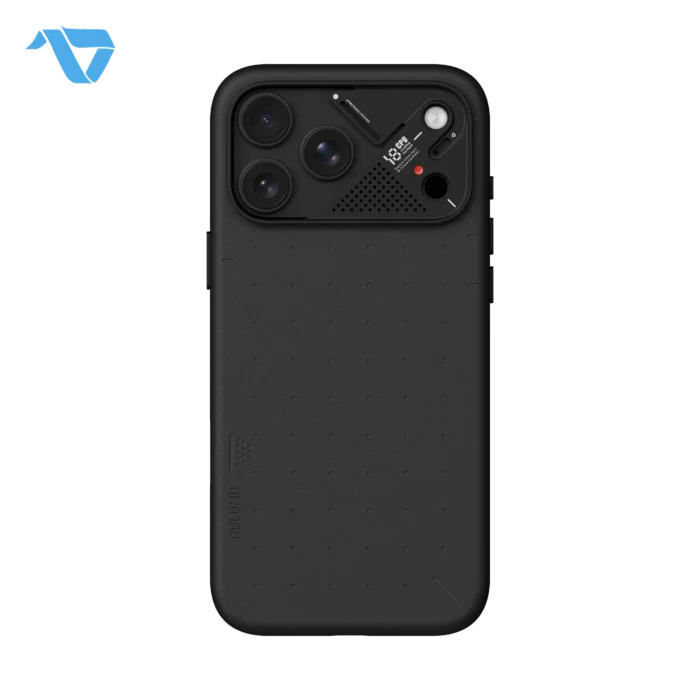 Aulumu A18 Particle Vegan Leather Case for iPhone 17/18 Pro Max - Obsidian Black - Image 2